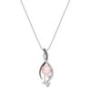 8mm Cultured Pink Freshwater Pearl, Diamond and Black Rhodium Pendant (18