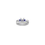 Round Sapphire and Diamond Wedding Set for Her
