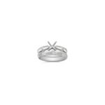 Cathedral Round Diamond Wedding Set with Pave Setting for Her