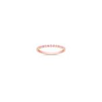 Round Pink Sapphire and Diamond Anniversary Band in 14k Rose Gold