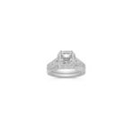 Vintage Halo Round Diamond Wedding Set in Platinum