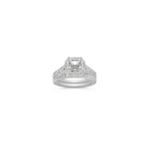 Vintage Halo Round Diamond Wedding Set in Platinum