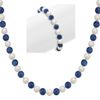6.5mm Cultured Freshwater Pearl and Sodalite Strand and Bracelet Two Piece Set (30)