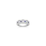 Round Sapphire and Diamond Ring