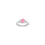Oval Pink Sapphire and Round Diamond Ring