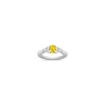 Oval Yellow Sapphire and Diamond Ring