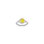 Oval Yellow Sapphire and Diamond Ring