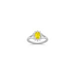 Oval Yellow Sapphire and Diamond Ring