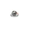 11mm Cultured Tahitian Pearl and Round Diamond Ring in 14k White and Rose Gold