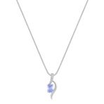 Oval Ice Blue Sapphire and Round Diamond Pendant (18)