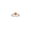 Oval Orange Sapphire and Round Diamond Ring
