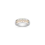 Bezel Set Princess Cut Diamond Ring in Two-Tone Gold for Him