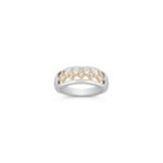 Bezel Set Princess Cut Diamond Ring in Two-Tone Gold for Him