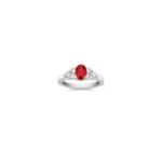 Oval Ruby and Round Diamond Ring