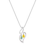 Briolette Green and Yellow Sapphire Pendant in Sterling Silver (18 in.)