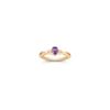 Pear Shaped Lavender Sapphire and Round Diamond Ring