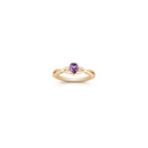 Pear Shaped Lavender Sapphire and Round Diamond Ring