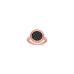 Round Black Sapphire Ring in 14k Rose Gold