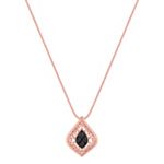 Black Sapphire Pendant in 14k Rose Gold (18 in.)