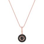 Black Sapphire Circle Pendant in 14k Rose Gold (18 in.)