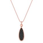 Round Black Sapphire Pendant in 14k Rose Gold (18 in.)