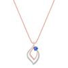 Kentucky Blue Sapphire and Diamond Pendant in Two-Tone Gold (18)