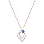 Kentucky Blue Sapphire and Diamond Pendant in Two-Tone Gold (18)