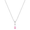 Pear Shaped Pink Sapphire and Round Diamond Y-Shaped Necklace (18)