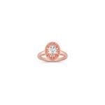 Vintage Oval White Sapphire and Rose Gold Ring
