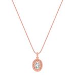 Oval White Sapphire Pendant in 14k Rose Gold (18)