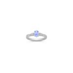 Oval Ice Blue Sapphire and Round Diamond Ring