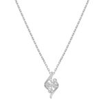 Round Diamond and Sterling Silver Pendant (18 in.)