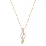 Round Diamond Pendant in Two-Tone Gold (18 in.)