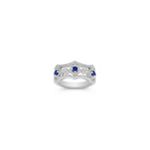 Round Sapphire and Diamond Ring