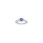 Round Kentucky Blue Sapphire and Diamond Ring