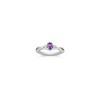 Pear Shaped Lavender Sapphire and Round Diamond Ring