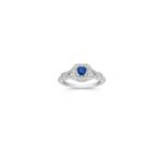 Princess Cut Sapphire and Round Diamond Ring