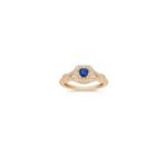 Princess Cut Sapphire and Round Diamond Ring