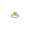 Princess Cut Yellow Sapphire and Round Diamond Ring in Two-Tone Gold