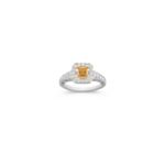 Halo Pave Set Diamond Engagagement Ring in Two-Tone Gold
