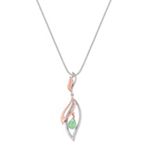 Briolette Green Sapphire with Sterling Silver and 14k Rose Gold Pendant (18)