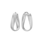 Sterling Silver Textured Hoop Earrings