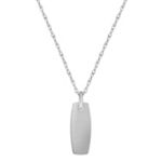 Sterling Silver Dog Tag Pendant (18 in.)