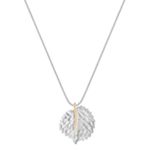 Sterling Silver and 14k Yellow Gold Leaf Pendant (18 in.)