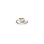 Round Diamond Three-Stone Anniversary Band in Two-Tone Gold