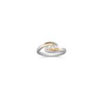 Round Diamond Three-Stone Anniversary Band in Two-Tone Gold