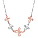 Sterling Silver and Rose Twist Necklace (18 in.)