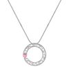 Heart Shaped Pink Sapphire and Sterling Silver Circle Sweetheart Pendant (18)