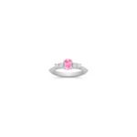 Oval Pink Sapphire and Round Diamond Ring