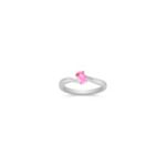 Oval Pink Sapphire Ring in Sterling Silver